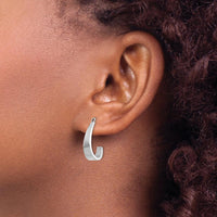 14K White Gold Polished J-Hoop Earring Jackets by Oro Pregiato