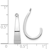 14K White Gold Polished J-Hoop Earring Jackets by Oro Pregiato