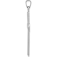 14K White Gold Polished Latin Cross Pendant - 35.01mm Length, 21.65mm Width by Oro Pregiato