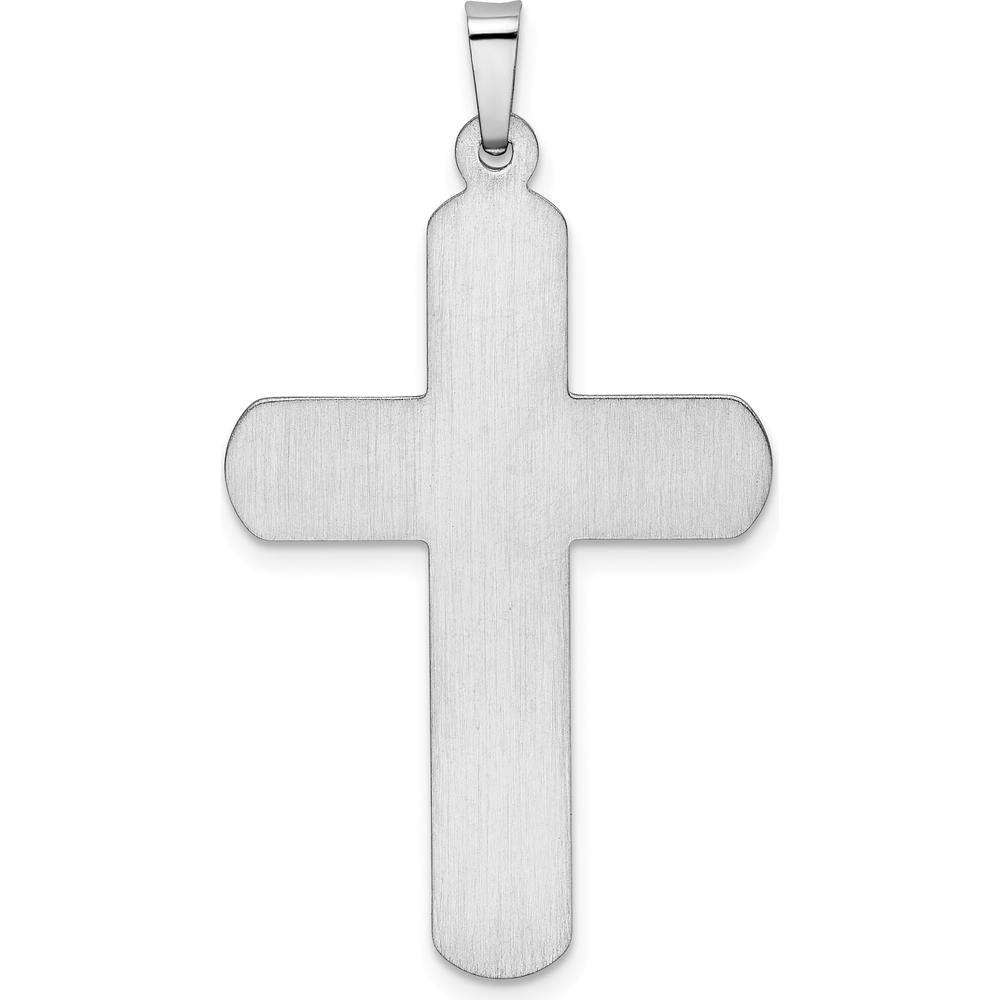 14K White Gold Polished Latin Cross Pendant - 35.01mm Length, 21.65mm Width by Oro Pregiato