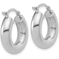 14K White Gold Polished Lightweight 20mm Hoop Earrings - Rhodium Plated Finish by 0