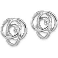 14K White Gold Polished Love Knot Earring Jackets - Elegant Jewelry Enhancers by 0