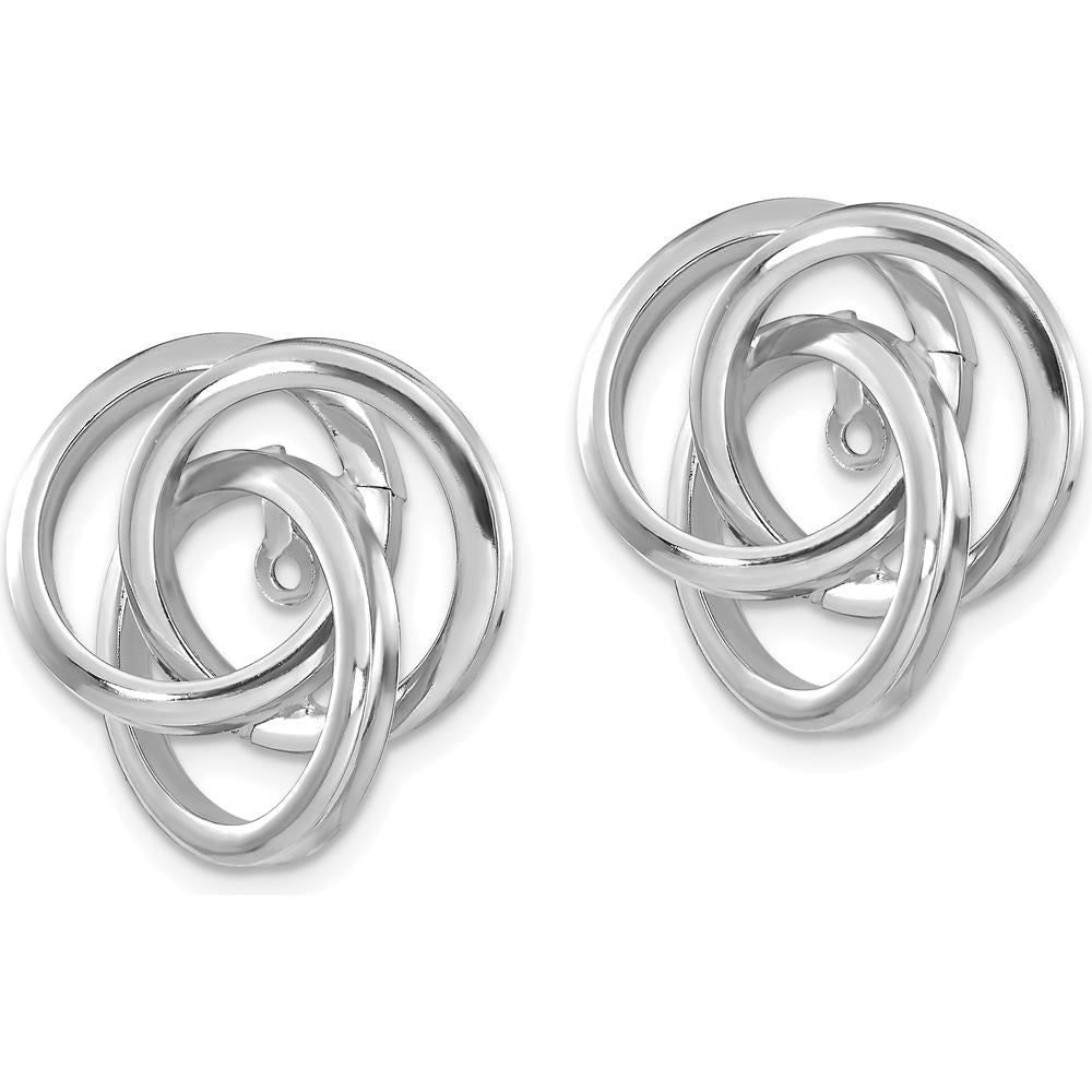 14K White Gold Polished Love Knot Earring Jackets - Elegant Jewelry Enhancers by 0