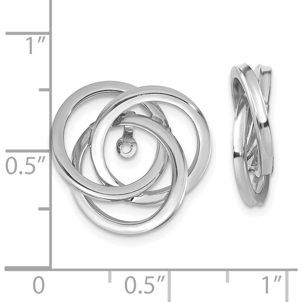 14K White Gold Polished Love Knot Earring Jackets - Elegant Jewelry Enhancers by 0