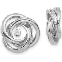 14K White Gold Polished Love Knot Earring Jackets - Elegant Women's Jewelry by Oro Pregiato