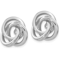 14K White Gold Polished Love Knot Earring Jackets - Elegant Women's Jewelry by Oro Pregiato
