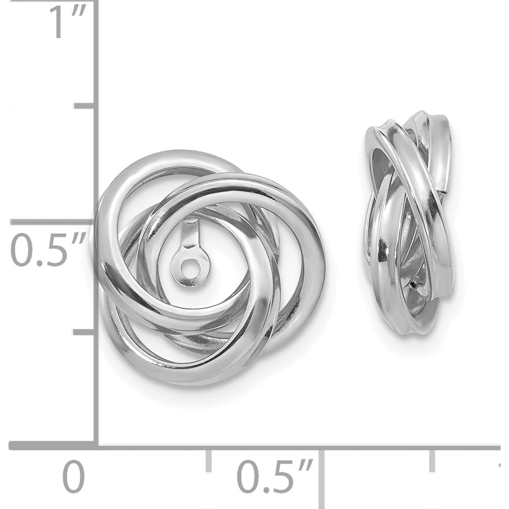 14K White Gold Polished Love Knot Earring Jackets - Elegant Women's Jewelry by Oro Pregiato