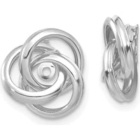 14K White Gold Polished Love Knot Earring Jackets by 0