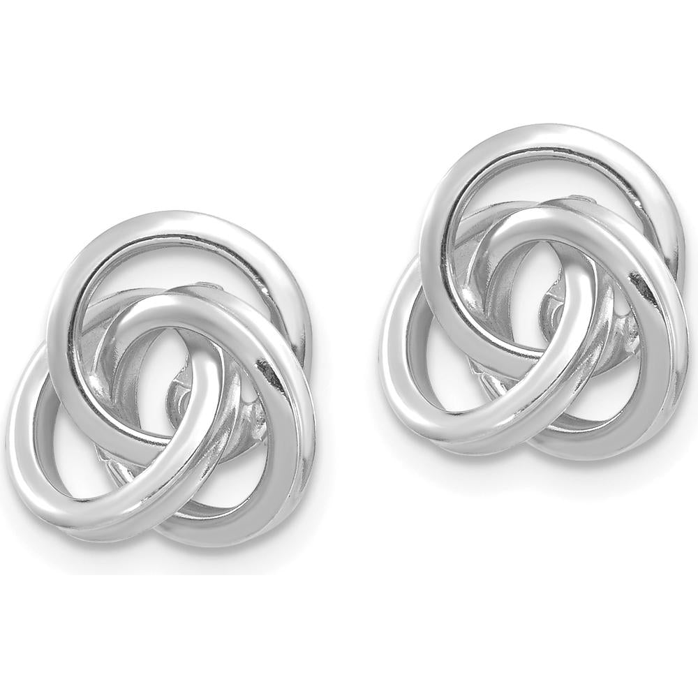 14K White Gold Polished Love Knot Earring Jackets by 0