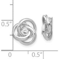 14K White Gold Polished Love Knot Earring Jackets by 0