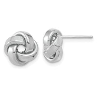 14K White Gold Polished Love Knot Post Earrings - Elegant Classic Design by 0