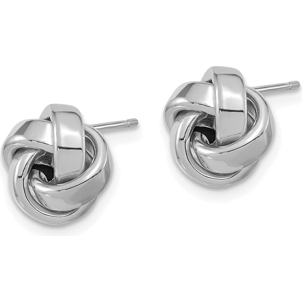 14K White Gold Polished Love Knot Post Earrings - Elegant Classic Design by 0