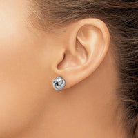 14K White Gold Polished Love Knot Post Earrings - Elegant Classic Design by 0
