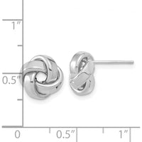 14K White Gold Polished Love Knot Post Earrings - Elegant Classic Design by 0