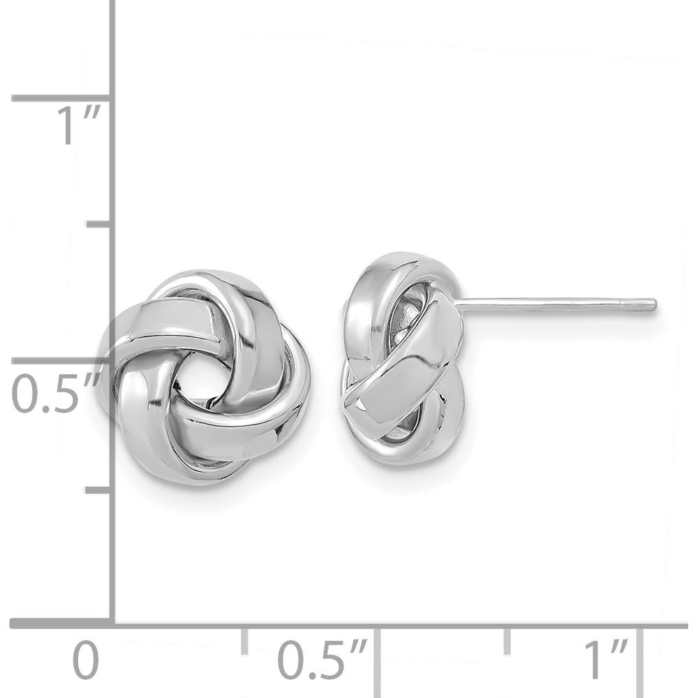 14K White Gold Polished Love Knot Post Earrings - Elegant Classic Design by 0
