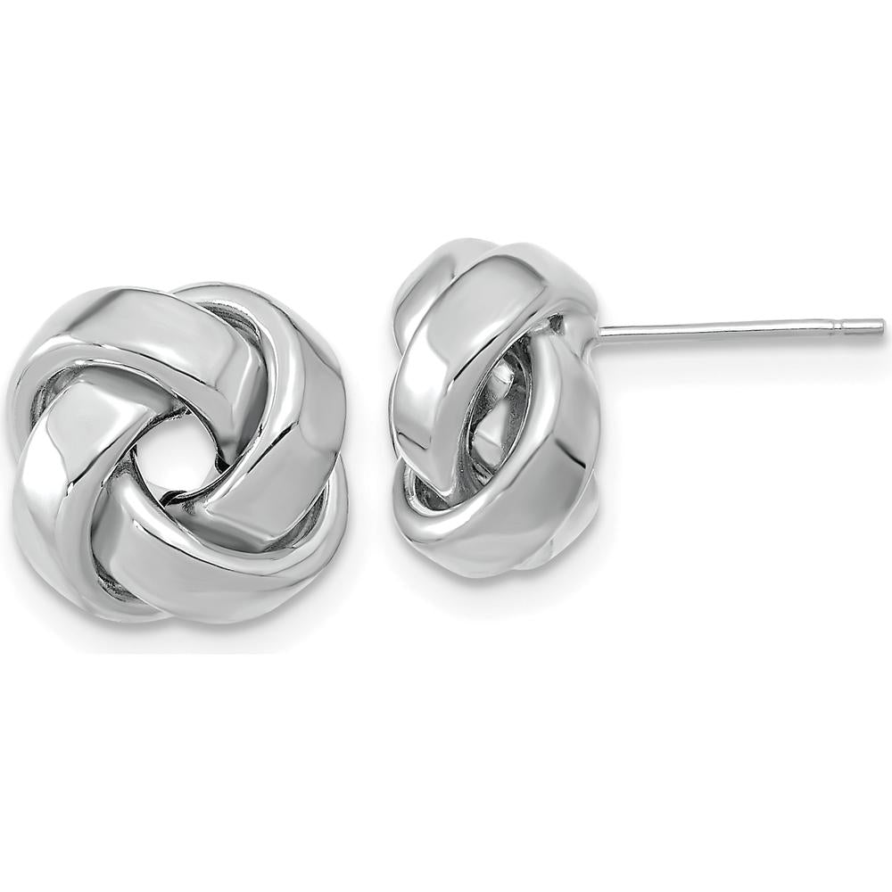 14K White Gold Polished Love Knot Post Earrings by 0