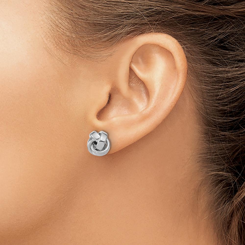 14K White Gold Polished Love Knot Post Earrings by 0