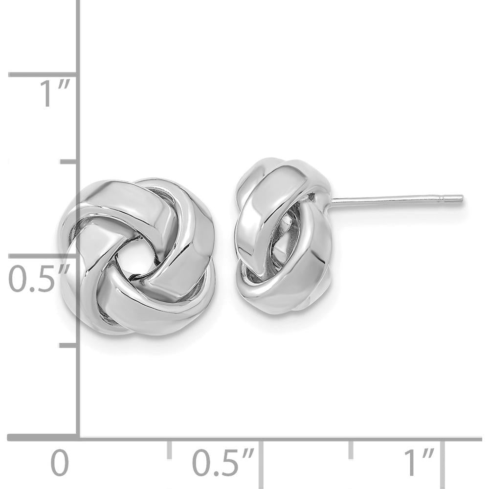 14K White Gold Polished Love Knot Post Earrings by 0