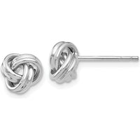 14K White Gold Polished Love Knot Post Earrings by 0