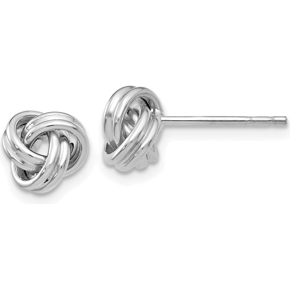 14K White Gold Polished Love Knot Post Earrings by 0