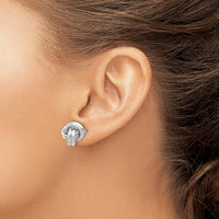 14K White Gold Polished Love Knot Post Earrings by 0