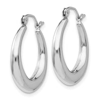 14K White Gold Polished Medium Hoop Earrings with Rhodium Plating by 0