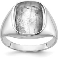 14K White Gold Polished Men's Ring Mounting with Onyx and Diamond - Customizable by Monteluci Fine Jewelry