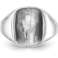 14K White Gold Polished Men's Ring Mounting with Onyx and Diamond - Customizable by Monteluci Fine Jewelry