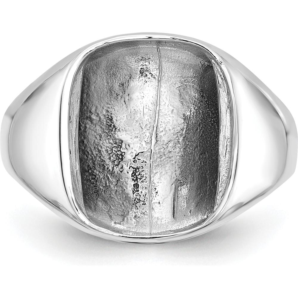14K White Gold Polished Men's Ring Mounting with Onyx and Diamond - Customizable by Monteluci Fine Jewelry