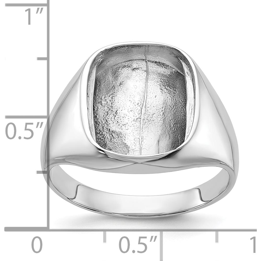 14K White Gold Polished Men's Ring Mounting with Onyx and Diamond - Customizable by Monteluci Fine Jewelry