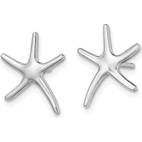 14K White Gold Polished Mini Starfish Earrings by 0