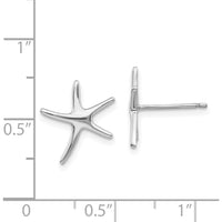 14K White Gold Polished Mini Starfish Earrings by 0