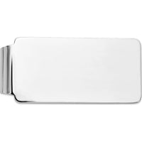 14K White Gold Polished Money Clip with Rhodium Finish - 56mm x 26mm Solid Engravable Men's Accessory by Oro Pregiato