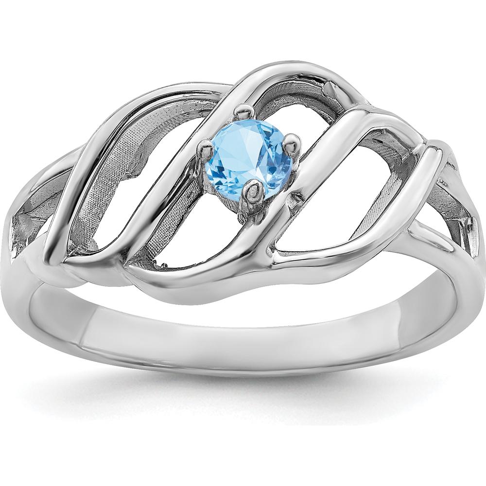 14K White Gold Polished Mother's Ring Mounting - 2mm Band Width by Oro Pregiato
