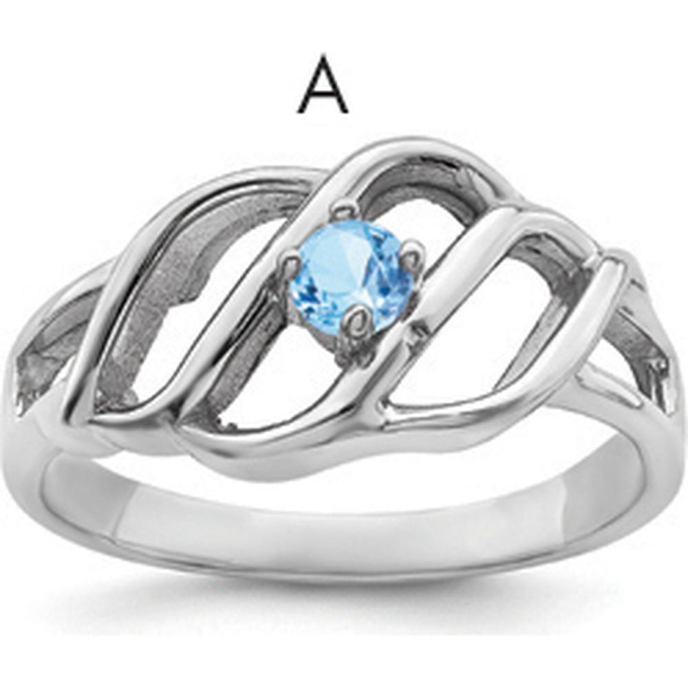 14K White Gold Polished Mother's Ring Mounting - 2mm Band Width by Oro Pregiato