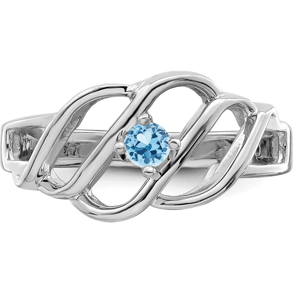 14K White Gold Polished Mother's Ring Mounting - 2mm Band Width by Oro Pregiato