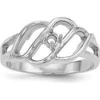14K White Gold Polished Mother's Ring Mounting - 2mm Band Width by Oro Pregiato