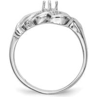 14K White Gold Polished Mother's Ring Mounting - 2mm Band Width by Oro Pregiato
