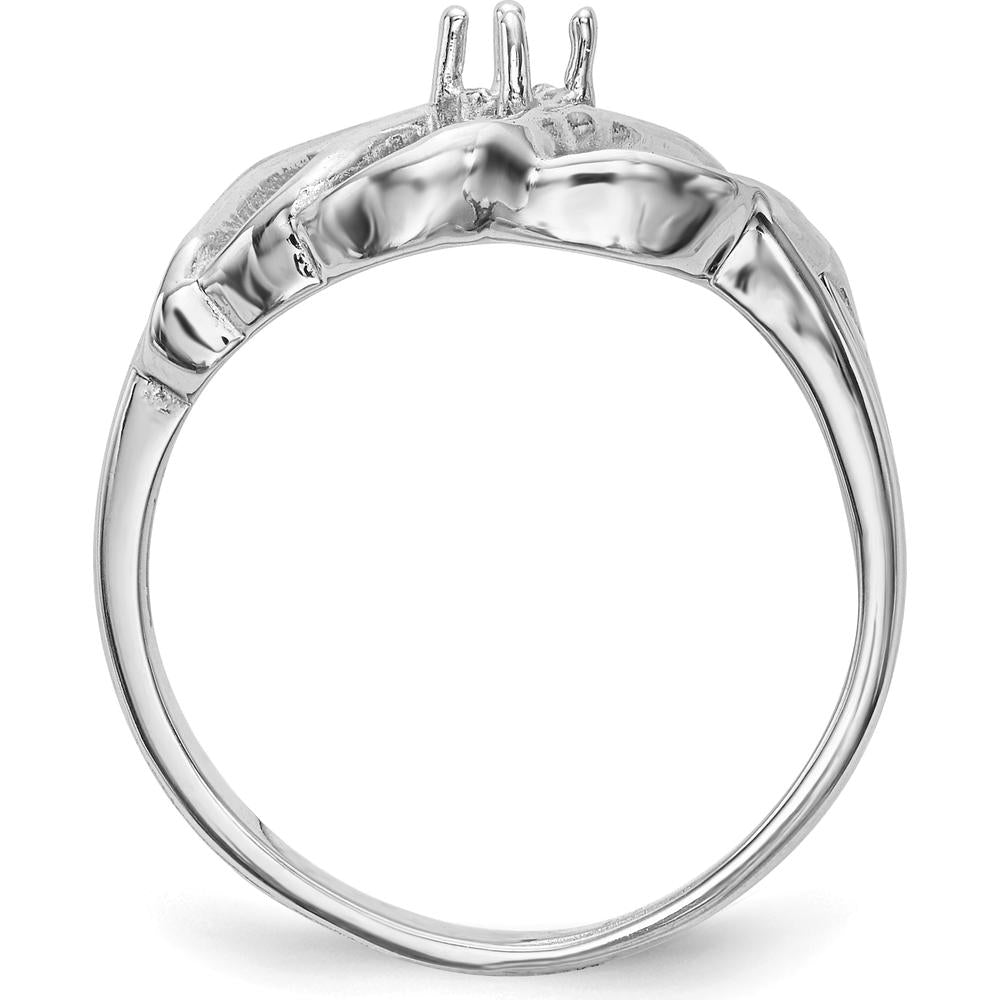 14K White Gold Polished Mother's Ring Mounting - 2mm Band Width by Oro Pregiato