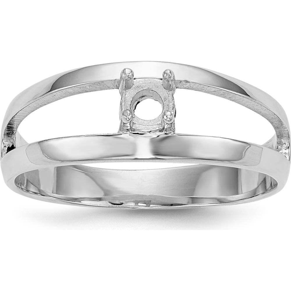 14K White Gold Polished Mother's Ring Mounting - Sizeable, Customizable Design by Oro Pregiato