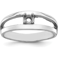 14K White Gold Polished Mother's Ring Mounting - Sizeable, Customizable Design by Oro Pregiato