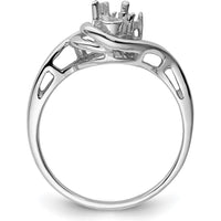 14K White Gold Polished Mounting for 5x3mm Pear Gemstone Ring by Monteluci Fine Jewelry