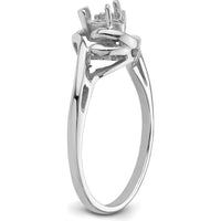 14K White Gold Polished Mounting for 5x3mm Pear Gemstone Ring by Monteluci Fine Jewelry