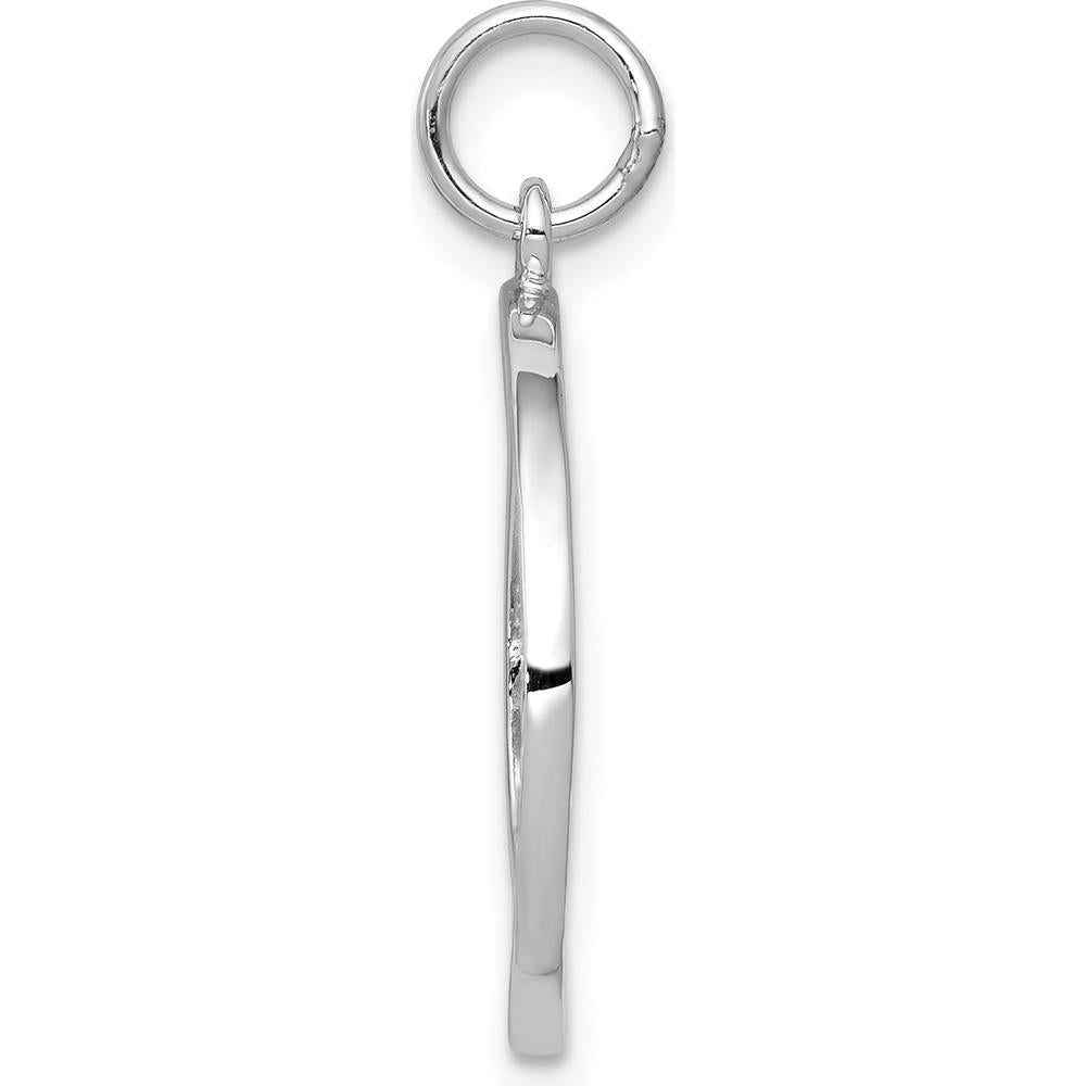 14K White Gold Polished New York Cityscape Charm with Statue of Liberty Design by Oro Pregiato