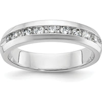 14K White Gold Polished Nine Stone Men's Ring Mounting - 5.25mm Band Width by Oro Pregiato