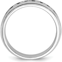 14K White Gold Polished Nine Stone Men's Ring Mounting - 5.25mm Band Width by Oro Pregiato