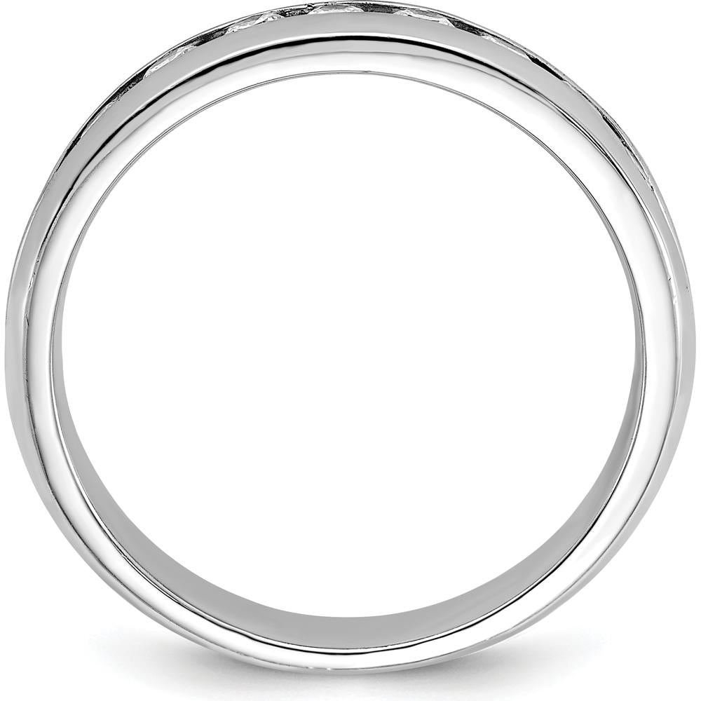 14K White Gold Polished Nine Stone Men's Ring Mounting - 5.25mm Band Width by Oro Pregiato