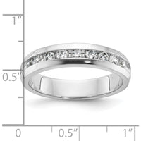 14K White Gold Polished Nine Stone Men's Ring Mounting - 5.25mm Band Width by Oro Pregiato