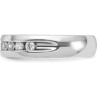 14K White Gold Polished Nine Stone Men's Ring Mounting - 5.25mm Band Width by Oro Pregiato