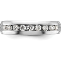 14K White Gold Polished Nine Stone Men's Ring Mounting - 5.25mm Band Width by Oro Pregiato